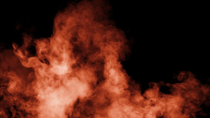 Fire smoke fog and misty effect texture overlays on black background for copyspace