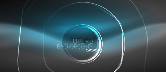 Black and glowing color lines neon design, magin techno template background