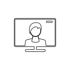 leading on the TV screen icon. Element of Media for mobile concept and web apps icon. Thin line icon for website design and development, app development