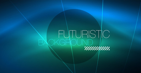 Neon glowing magic background, neon banner, night sky wallpaper. Magic light effect. Christmas abstract pattern.