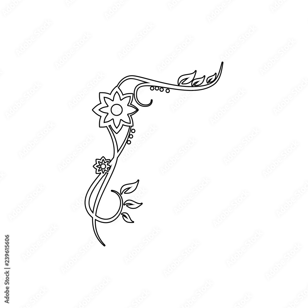 Poster ornament with flowers icon. element of ornaments for mobile concept and web apps icon. thin line ico