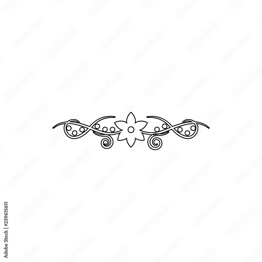Poster ornament with a flower icon. element of ornaments for mobile concept and web apps icon. thin line ic