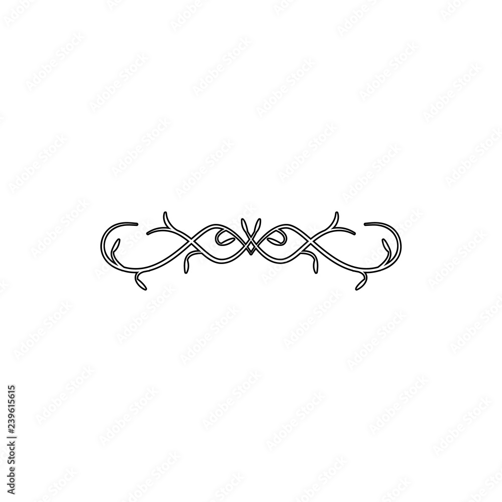 Poster ornament with twigs icon. Element of ornaments for mobile concept and web apps icon. Thin line icon for website design and development, app development