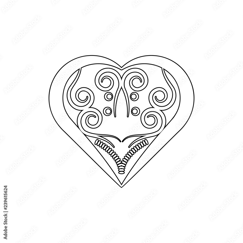 Poster heart ornament icon. element of ornaments for mobile concept and web apps icon. thin line icon for w