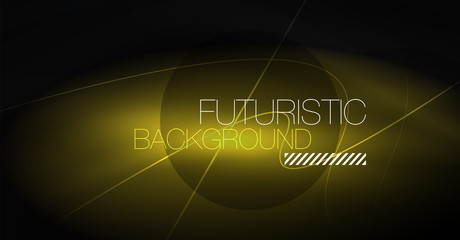 Digital technology abstract background - neon geometric design. Abstract glowing lines. Colorful techno background. Futuristic shape.