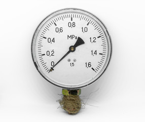 the electric meter on a white background