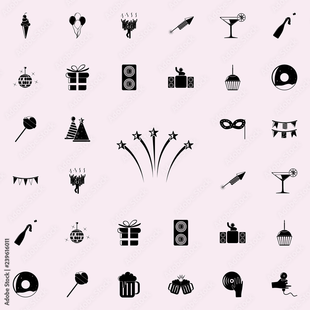 Aufkleber firework icon. party icons universal set for web and mobile