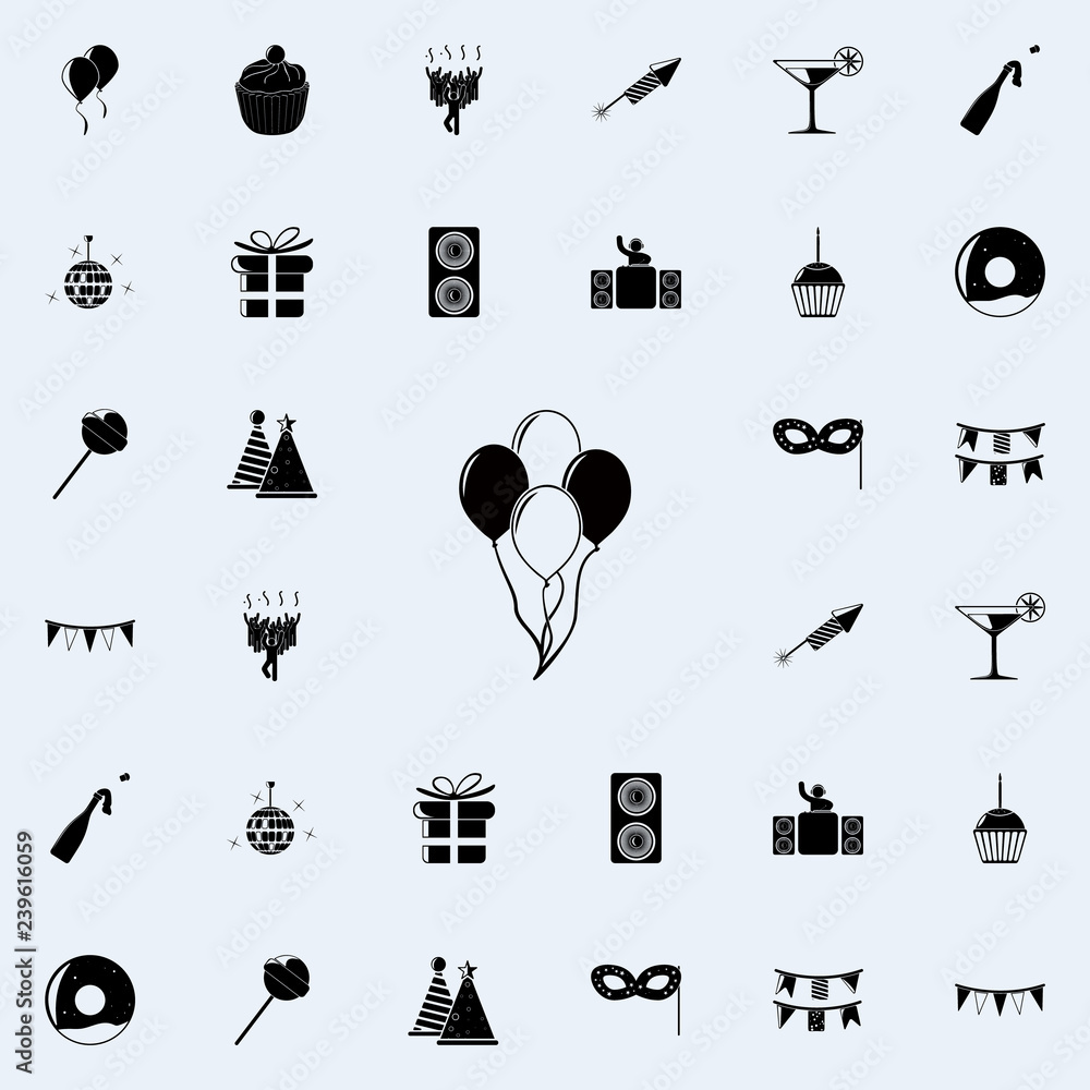 Poster balloons icon. party icons universal set for web and mobile