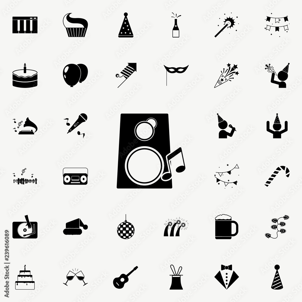 Poster musical columns with notes icon. party icons universal set for web and mobile