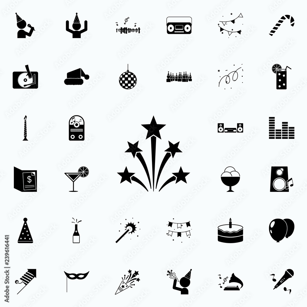 Aufkleber firework icon. party icons universal set for web and mobile