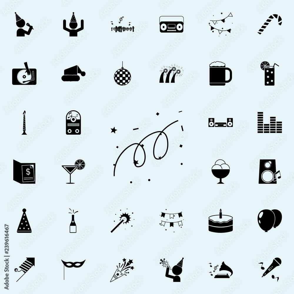 Poster fireworks icon. Party icons universal set for web and mobile