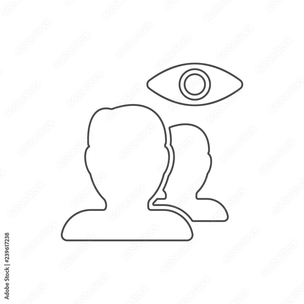 Poster hidden contacts icon. element of web for mobile concept and web apps icon. thin line icon for websit