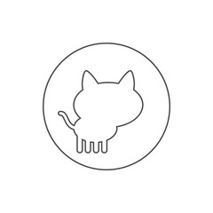 cat in round icon. Element of web for mobile concept and web apps icon. Thin line icon for website design and development, app development
