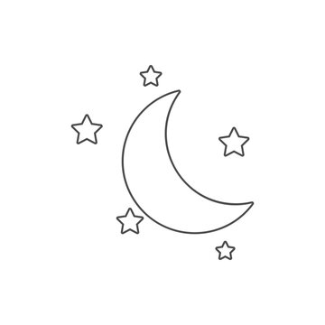 half moon and stars icon. Element of web for mobile concept and web apps icon. Thin line icon for website design and development, app development