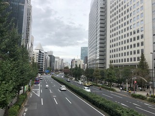 Fototapeta na wymiar traffic in the city, Japan (mobile photo)