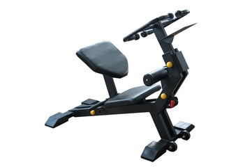 exercise bench in gym isolated in white background