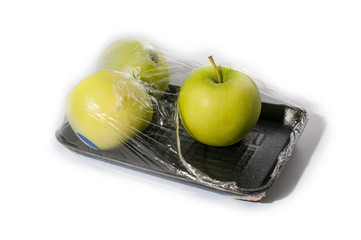 green apples in white background