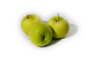 green apples in white background