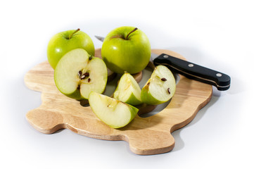 green apples in white background