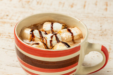 ホットココアにミルク　 Hot chocolate drink