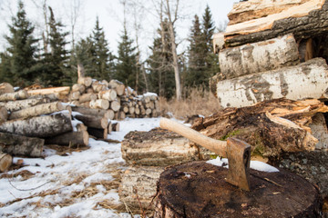 Axe and firewood