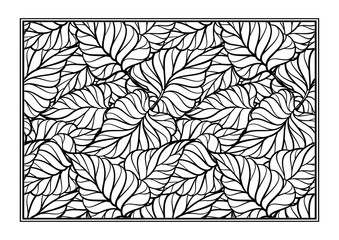 Floral ornamental coloring page for art therapy