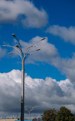 Lamp post in the sky background.