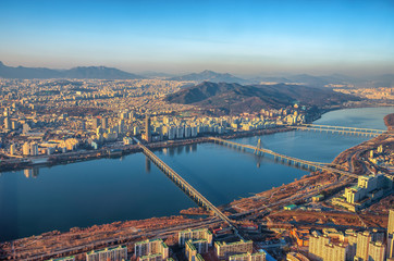 View of downtown at seoul city south Korea 