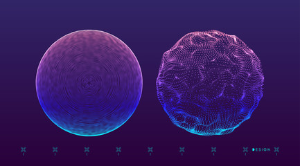3d Sphere. Global digital connections. Technology concept. Vector illustration. © Login