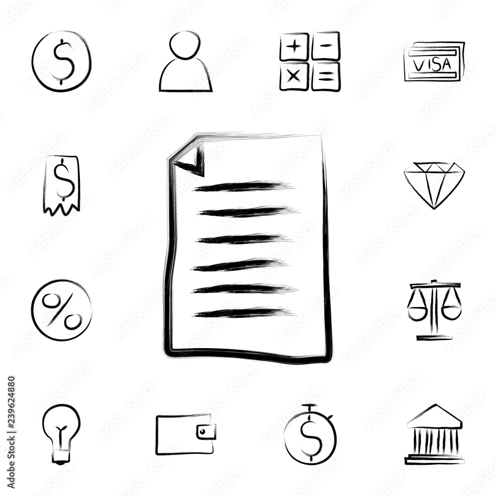 Poster contract sketch style icon. detailed set of banking in sketch style icons. premium graphic design. o