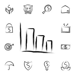 business chart sketch style icon. Detailed set of banking in sketch style icons. Premium graphic design. One of the collection icons for websites, web design, mobile app