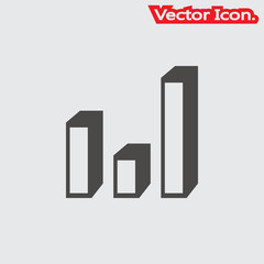 Graph icon isolated sign symbol and flat style for app, web and digital design. Vector illustration.