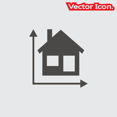 Home plan icon isolated sign symbol and flat style for app, web and digital design. Vector illustration.