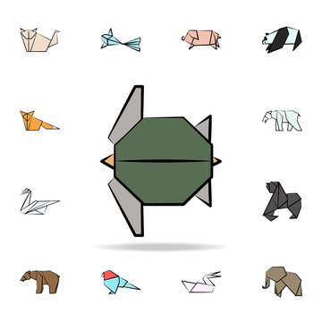 turtle colored origami icon. Detailed set of origami animal in hand drawn style icons. Premium graphic design. One of the collection icons for websites, web design, mobile app