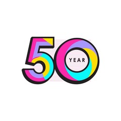 50 Year Anniversary Vector Template Design Illustration
