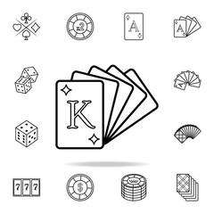 a deck of playing cards icon. Detailed outline set of casino element icons. Premium graphic design. One of the collection icons for websites, web design