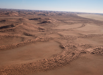 Aerial views over Namib Desert and Swakopmund, Namibia