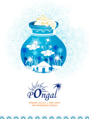 Happy Pongal festival of Tamil Nadu India background