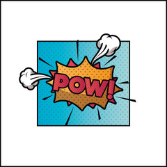 expression bubble with pow pop art style