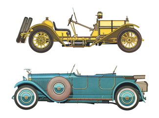 Antique classic cars / set of two antique classic cars