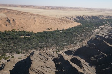 Aerial views over Namib Desert and Swakopmund, Namibia