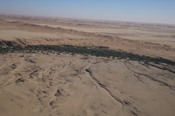 Aerial views over Namib Desert and Swakopmund, Namibia