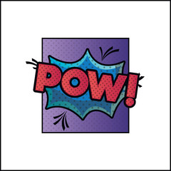 expression bubble with pow pop art style