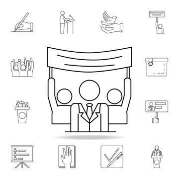 voter propaganda icon. Detailed outline set of elections element icons. Premium graphic design. One of the collection icons for websites, web design