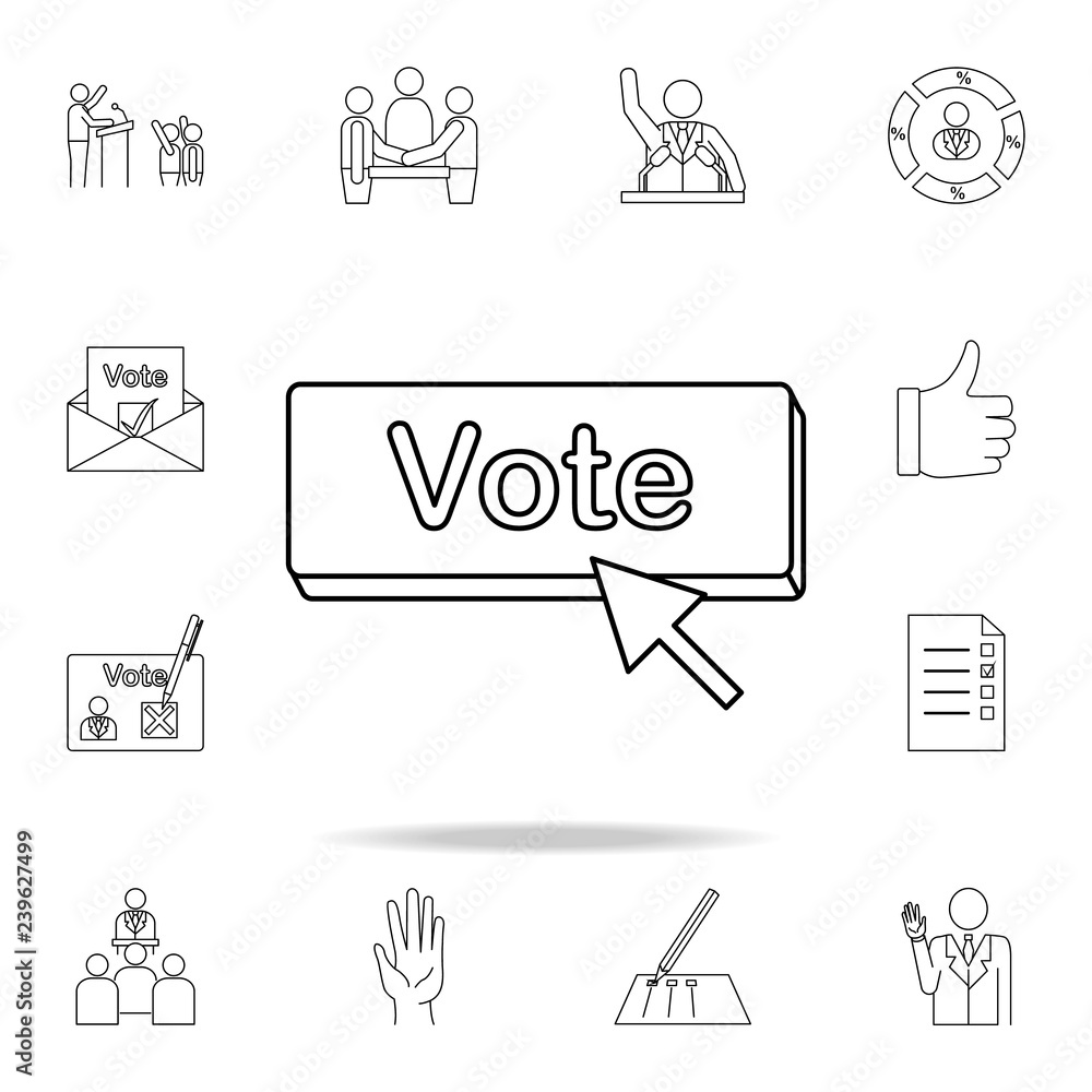 Poster voting button icon. detailed outline set of elections element icons. premium graphic design. one of 