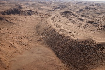 Aerial views over Namib Desert and Swakopmund, Namibia