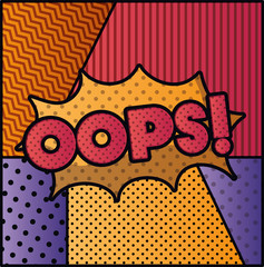 expression bubble with oops pop art style