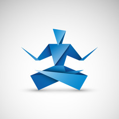 Obraz premium joga origami logo wektor