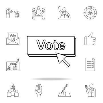 voting button icon. Detailed outline set of elections element icons. Premium graphic design. One of the collection icons for websites, web design