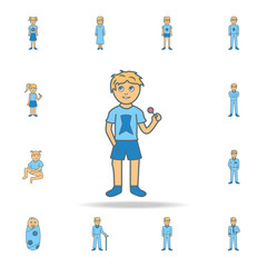 early boyhood color outline icon. One of the collection icons for websites, web design
